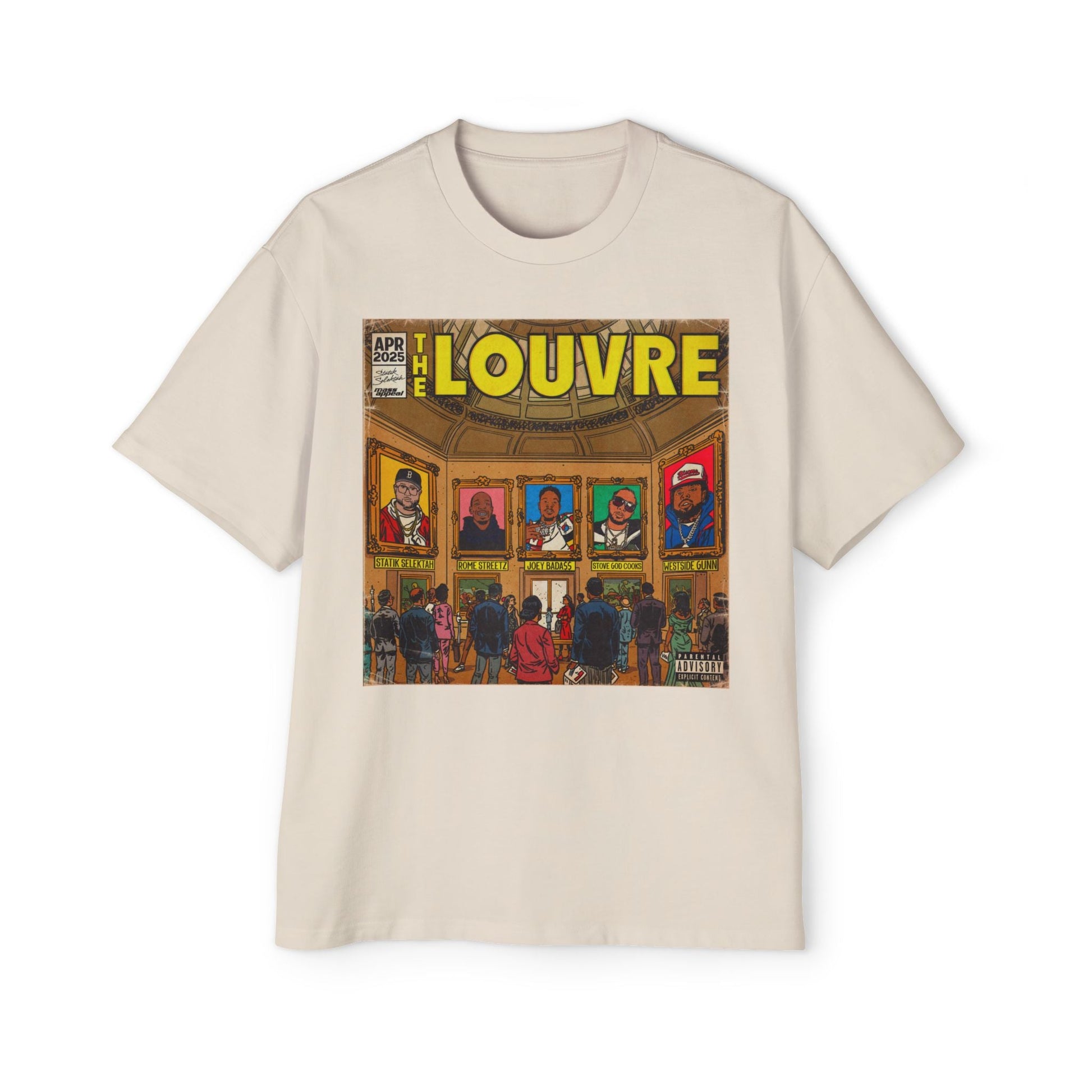The Louvre - Men's Heavy Oversized Tee - clothing by TeeHivey.com (Image 5)
