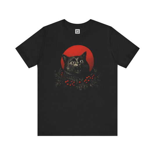 Festive Cat Graphic Tee Style005