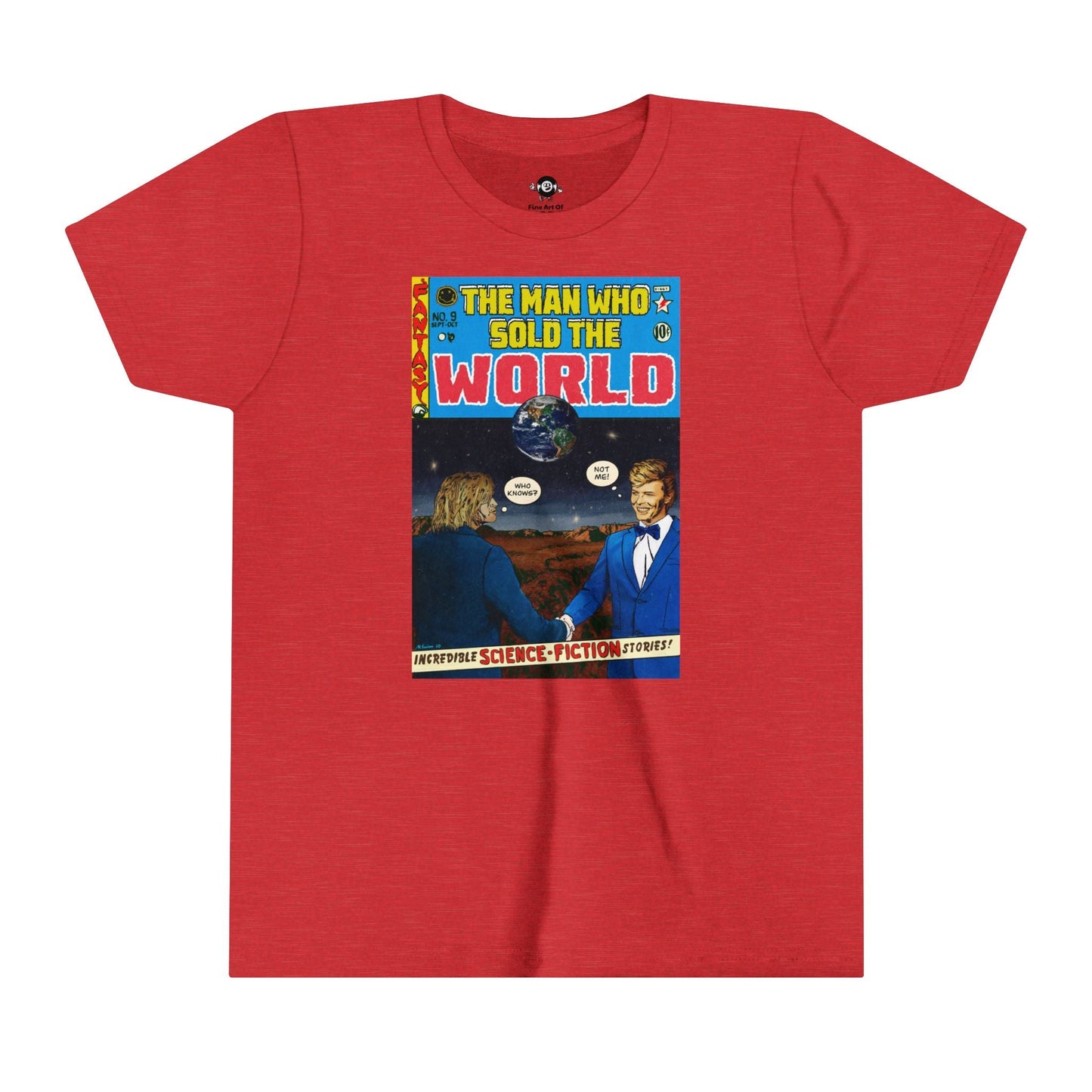 KIDS - Cobain & Bowie - The Man Who Wold The World - Youth Short Sleeve Tee - clothing by TeeHivey.com (Image 4)