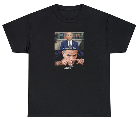 Repeat The Line Joe Biden Hunter Biden Tee - clothing by TeeHivey.com (Image 1)