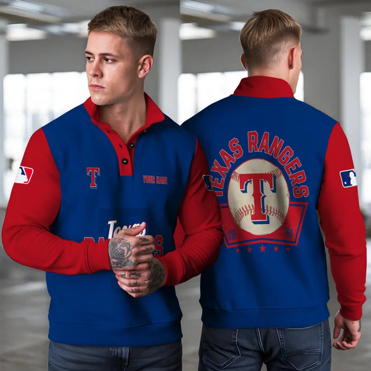 Texas Rangers New Collection Casual Stand Collar Sweatshirt