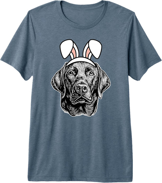 Easter Labrador Retriever Cute Dog Lab Easter Bunny Ears Premium Tri-Blend T-Shirt