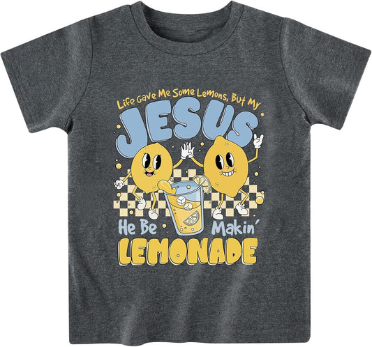 Kids Toddler Boys Girls T-Shirts Nothing is Too Big for Jesus Bible Verse Religious Short Sleeve Shirts Tops 2-7 Years