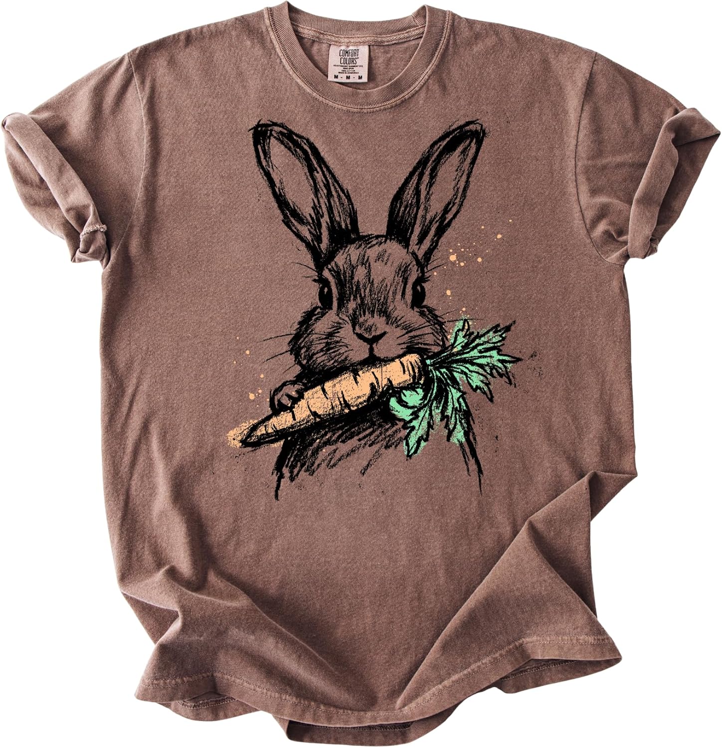 Bunny with Carrot Comfort Colors T-Shirt – Cute Easter Spring Design