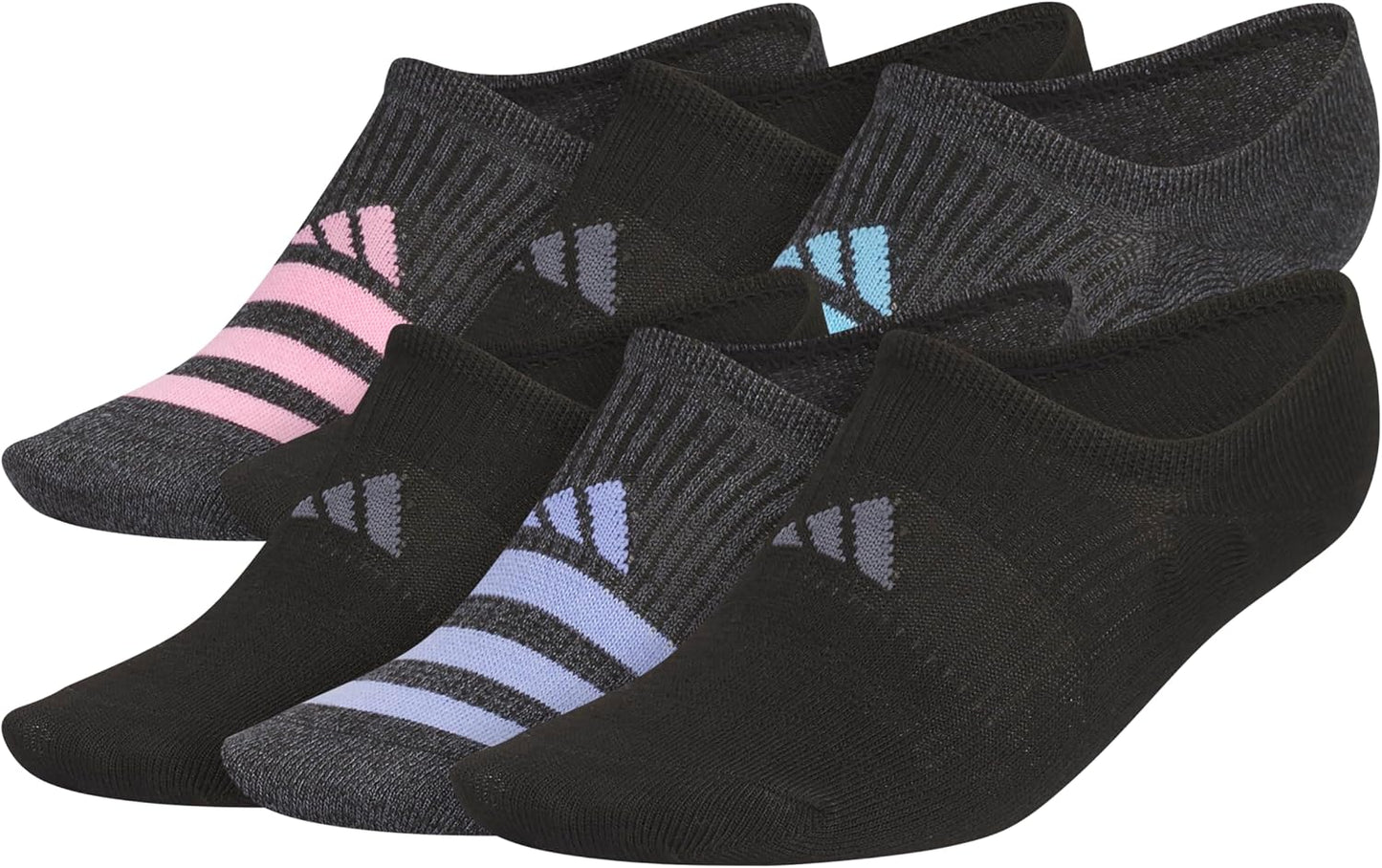Superlite Super No Show Invisible Socks 6-Pairs Lightweight & Breathable