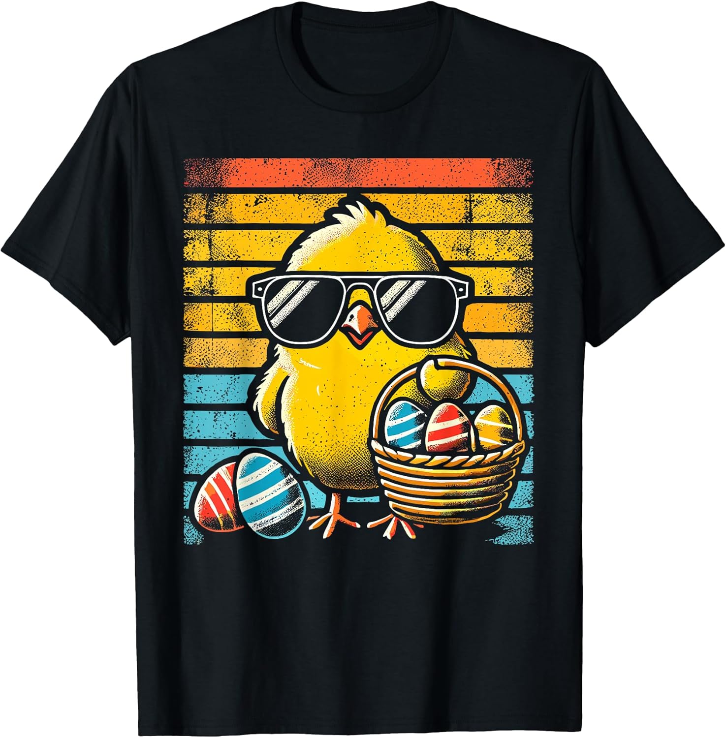 Retro Easter Chick Men Women Kids Boys Girls Funny Easter T-Shirt