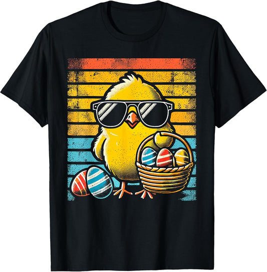 Retro Easter Chick Men Women Kids Boys Girls Funny Easter T-Shirt