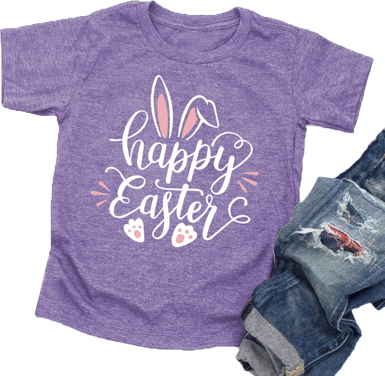 Happy Easter T Shirt Toddler Baby Girls Boys Bunny Rabbit Graphic T-Shirt Easter Egg Letter Print Tees Tops