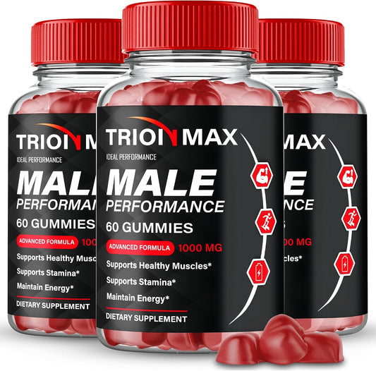 Trion Max Gummies, Trion Max Performance Gummy - Maximum Strength Supplement Gummies, All Natural Support Overall Health & Wellness, Premium TrionMax Advanced Support Gummy Reviews (3 Pack)