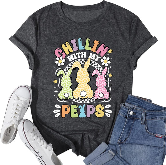 Women Happy Easter Shirt Bunny Rabbit Graphic Tees Teaching My Favorite Shirt Funny Easter Gifts T-Shirt
