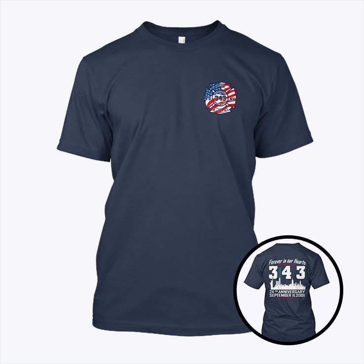 9/11 Memorial 24th Anniversary 343 Firefighters Tribute T Shirt