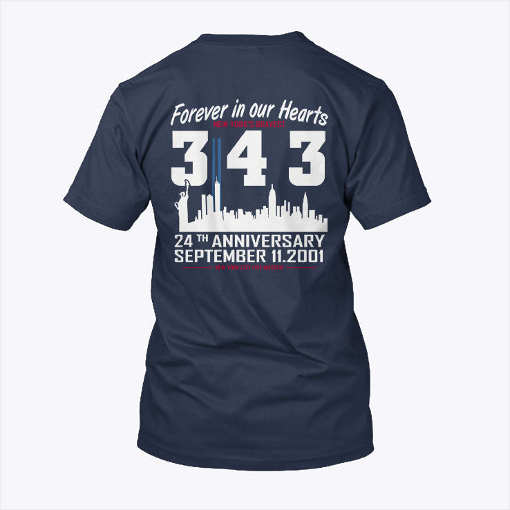 9/11 Memorial 24th Anniversary 343 Firefighters Tribute T Shirt