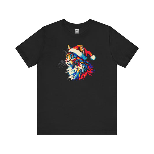 Festive Cat Graphic Tee Style004