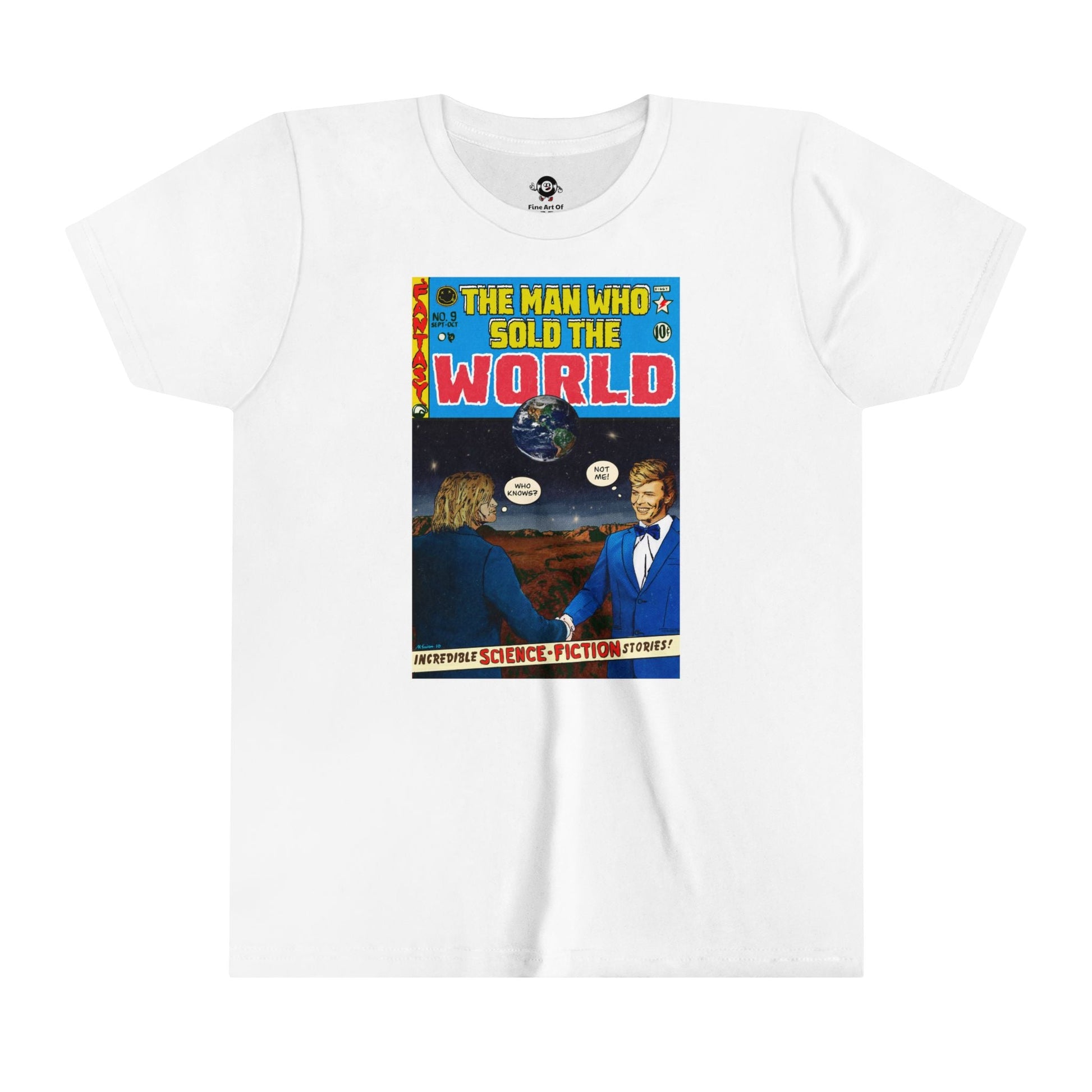 KIDS - Cobain & Bowie - The Man Who Wold The World - Youth Short Sleeve Tee - clothing by TeeHivey.com (Image 3)
