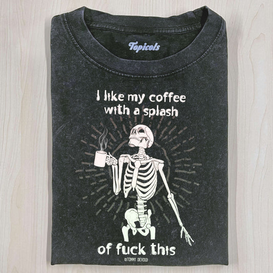 SKELETON DRINKING COFFEE T-SHIRTSÂ
