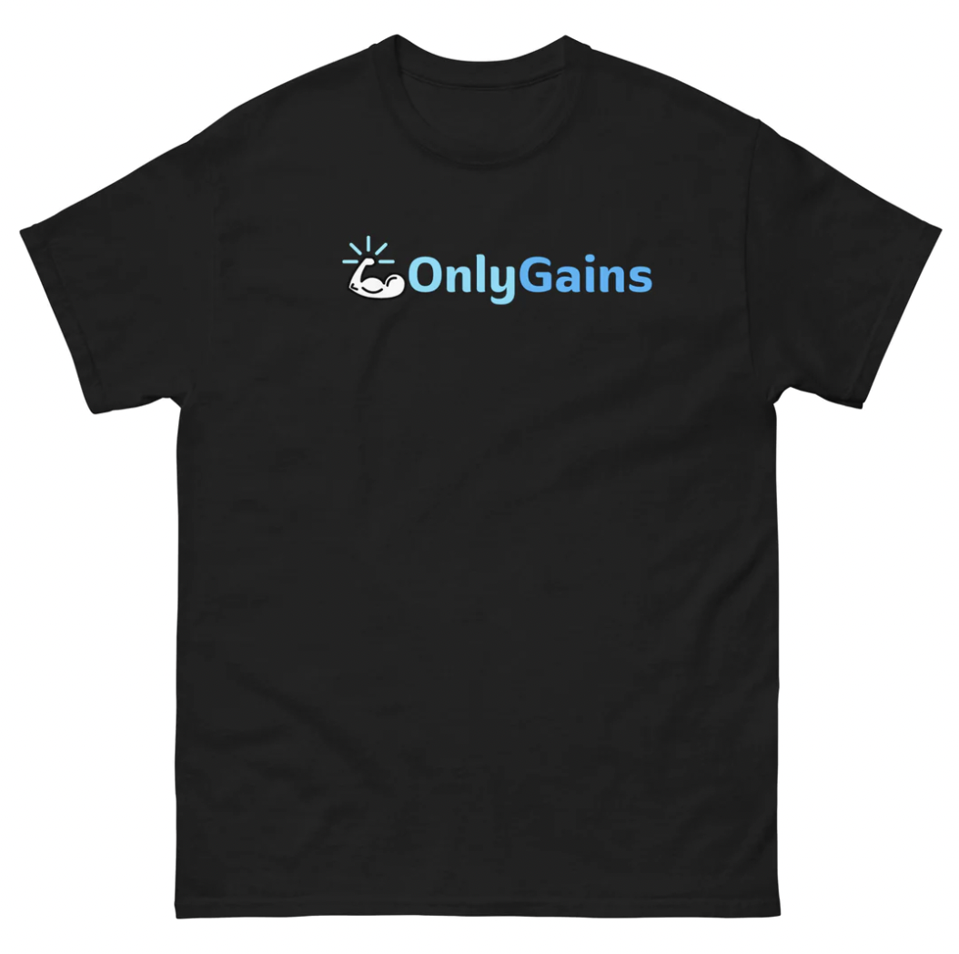 Onlygains Tee (Black) - clothing by TeeHivey.com (Image 1)