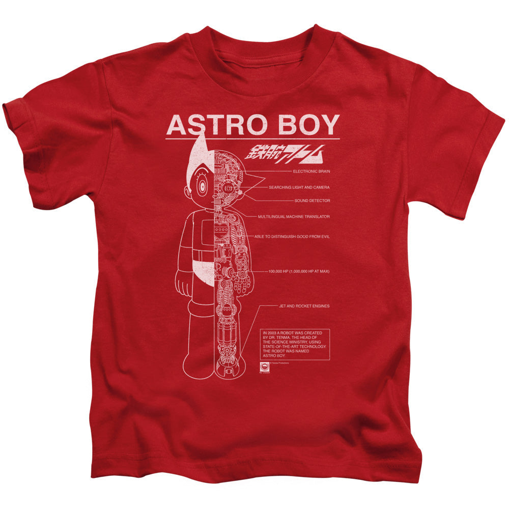 Astro Boy Schematics Juvenile Kids Youth T Shirt Red Style001 - clothing by TeeHivey.com