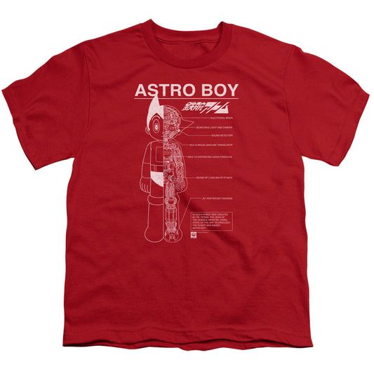 Astro Boy Schematics Kids Youth T Shirt Red - clothing by TeeHivey.com