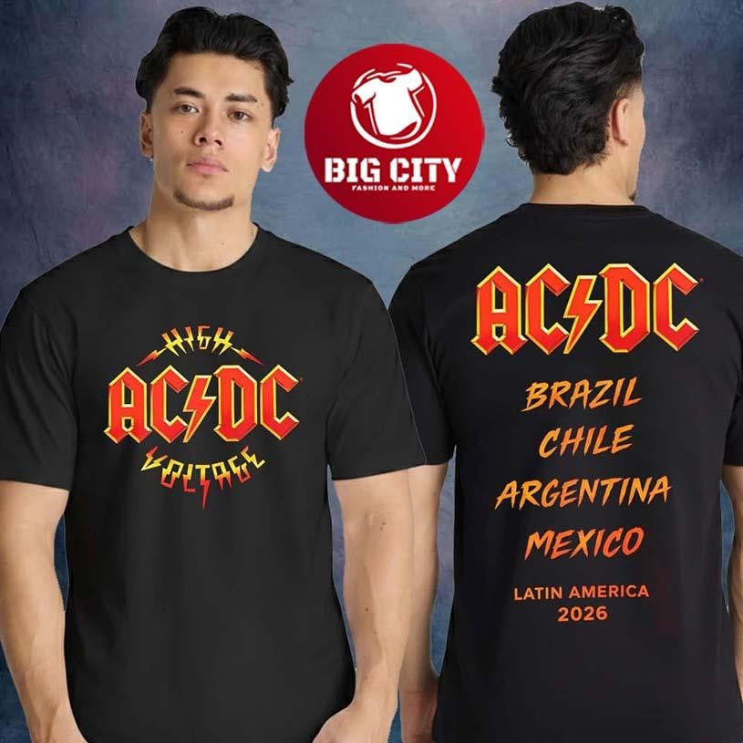 AC DC PWR Up Tour 2026 Sao Paulo Pop Up Merch At Tokio Marine Hall Two Sided Shirt