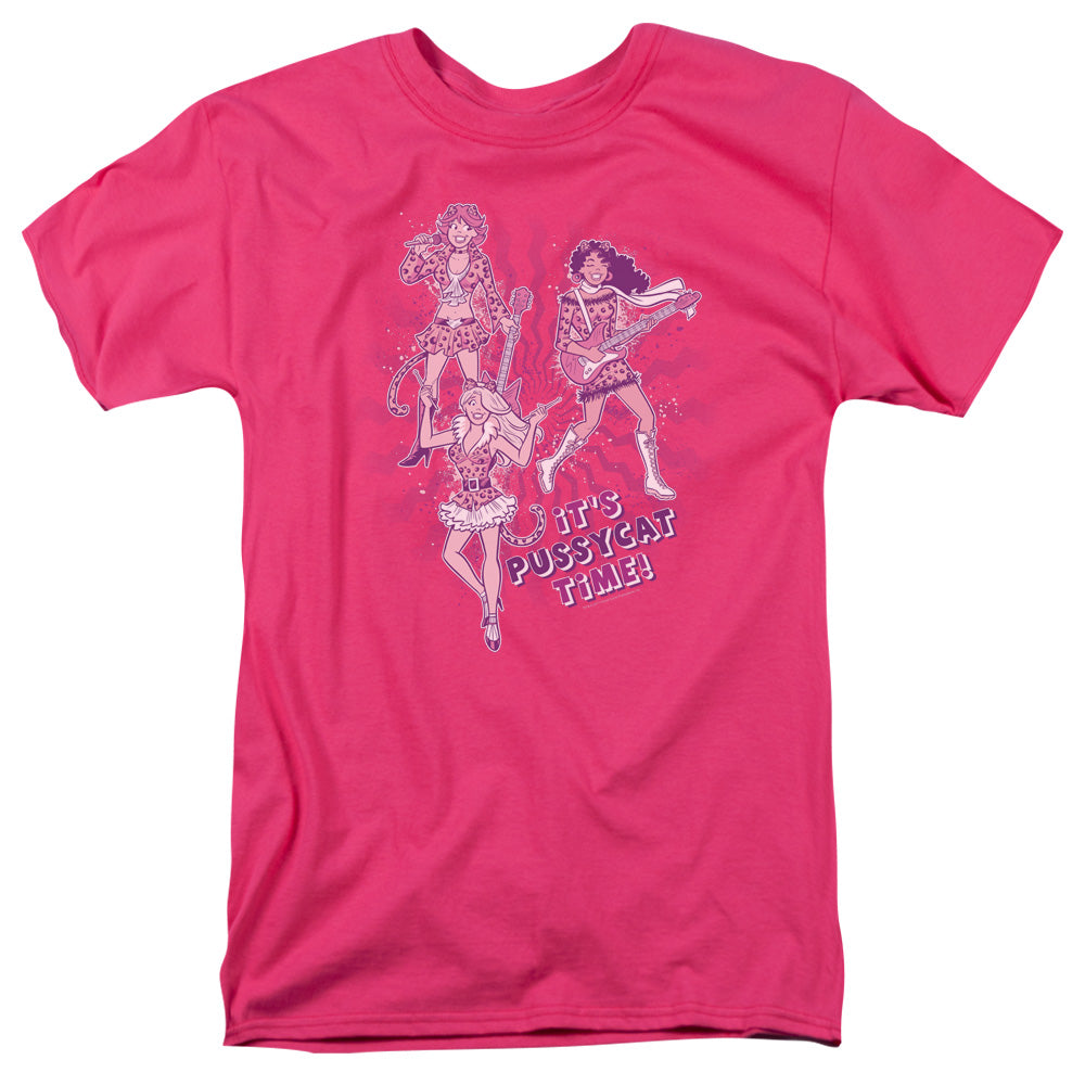 Archie Comics Its Pussycat Time Mens T Shirt Hot Pink - clothing by TeeHivey.com