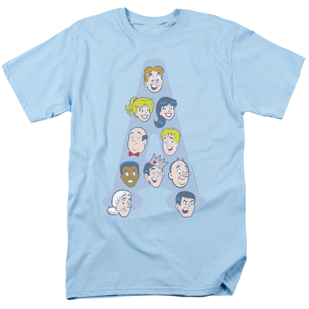 Archie Comics Character Heads Mens T Shirt Light Blue - clothing by TeeHivey.com