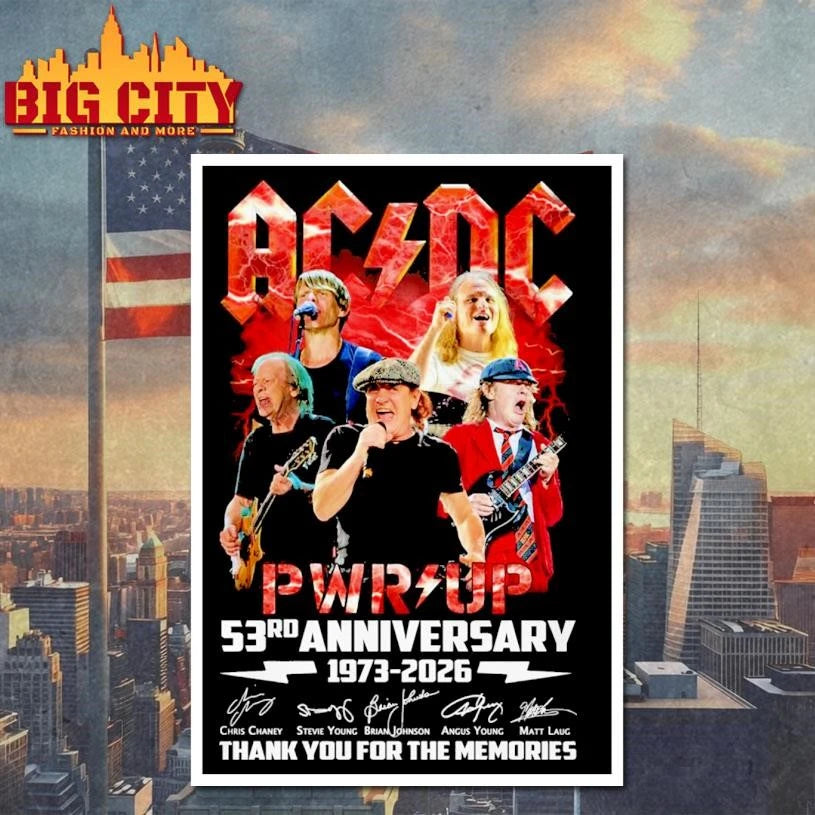 ACDC Pwr Up 53rd Anniversary 1973-2026 Signature Thank You For The Memories Shirt