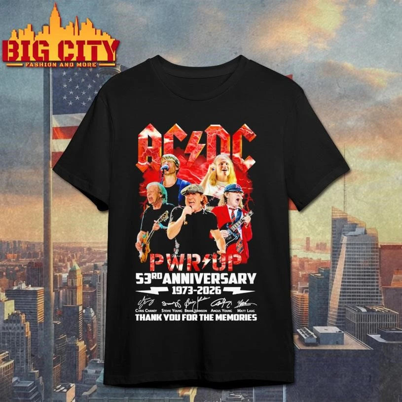 ACDC Pwr Up 53rd Anniversary 1973-2026 Signature Thank You For The Memories Shirt