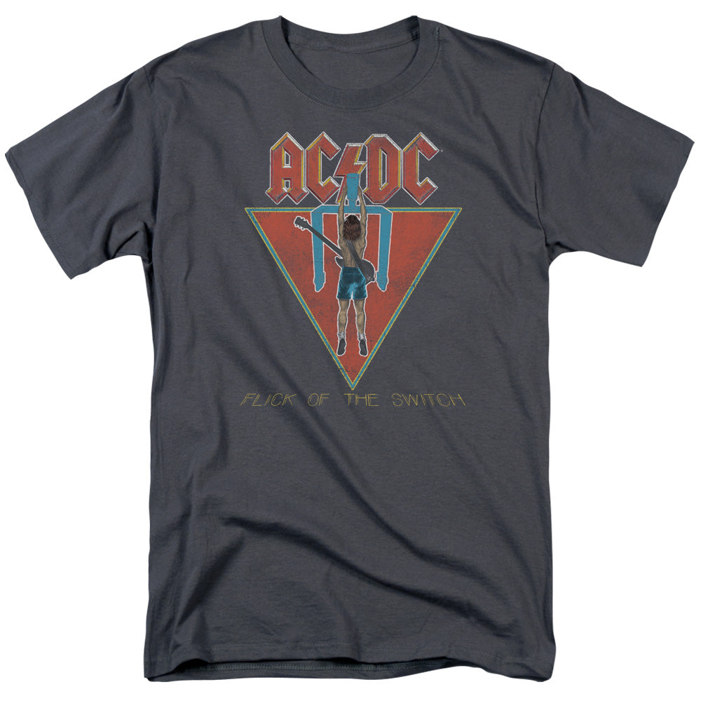 Acdc Flick Of The Switch Mens T Shirt Charcoal