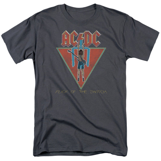 Acdc Flick Of The Switch Mens T Shirt Charcoal