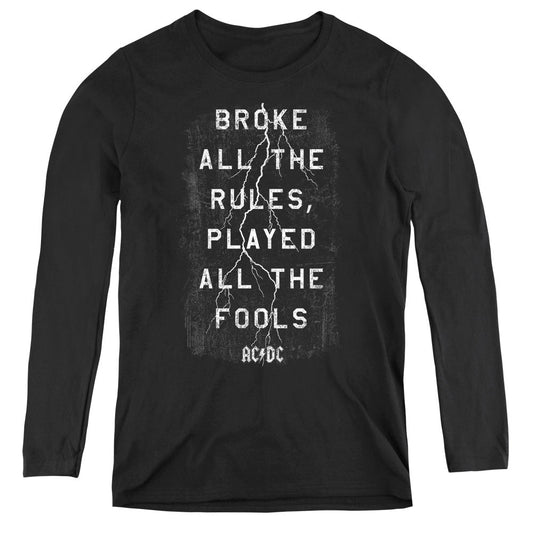 AC/DC Struck Womens Long Sleeve Shirt Black
