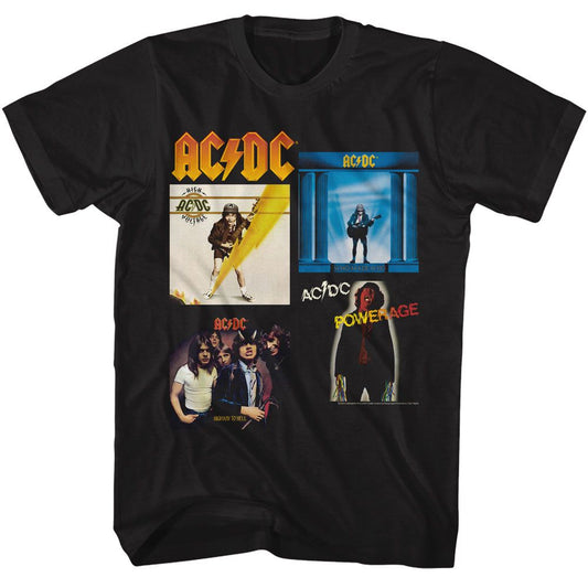 ACDC - Multi Albums - American Classics - Solid Black Adult Short Sleeve T-Shirt