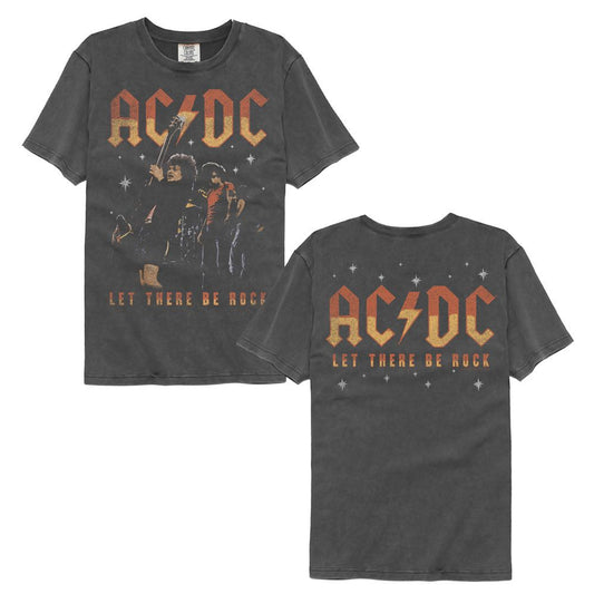 ACDC - Let There Be Rock - American Classics - Solid Gray Adult Short Sleeve Comfort Color T-Shirt