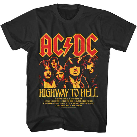 ACDC - Highway To Hell Track List - American Classics - Gray Front Print Adult Short Sleeve T-Shirt