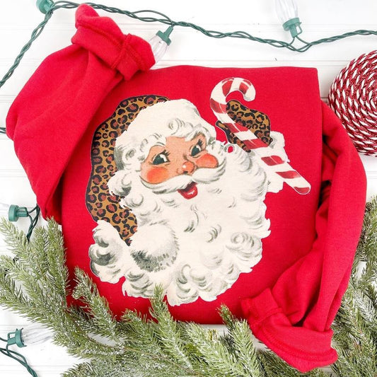 ADULT Cheetah Santa Sweatshirt