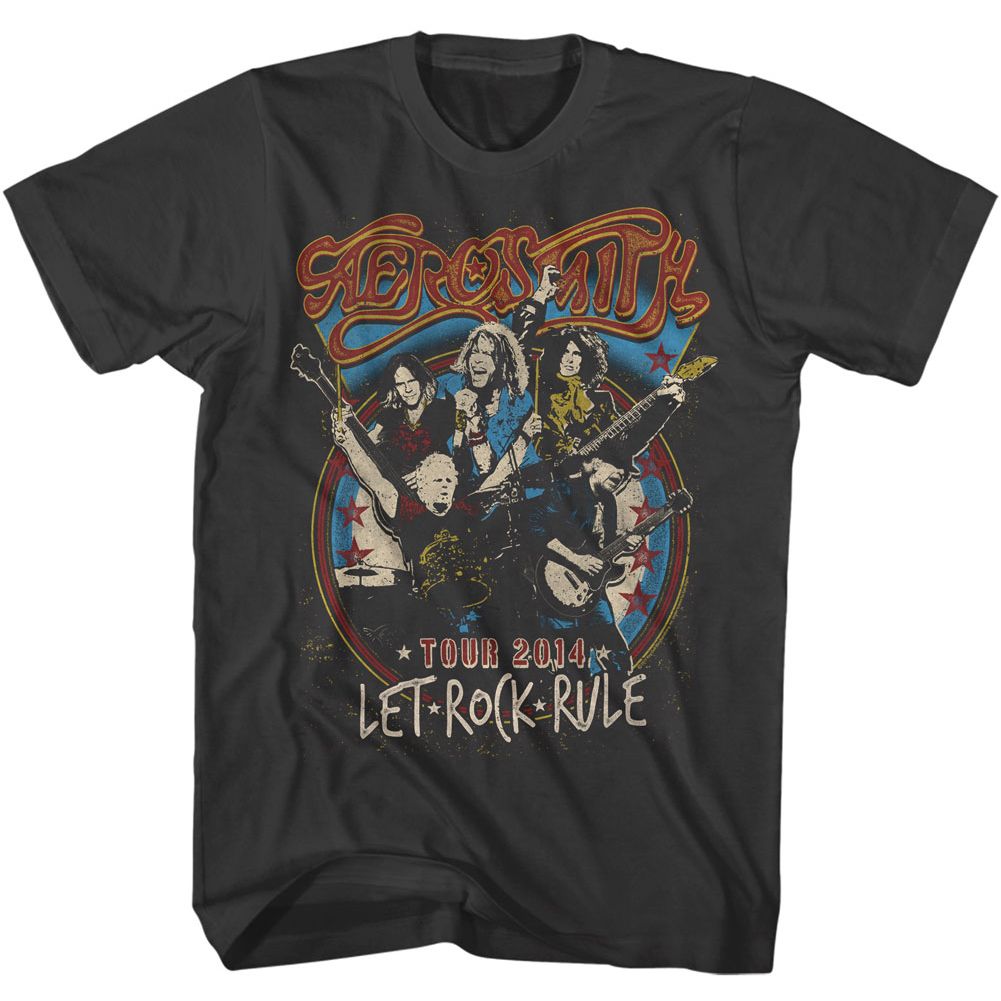 Aerosmith - Let Rock Rule - American Classics - Solid Gray Adult Short Sleeve T-Shirt