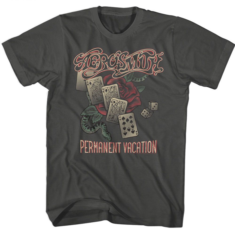 Aerosmith - Permanent Vacay - American Classics - Solid Gray Adult Short Sleeve T-Shirt