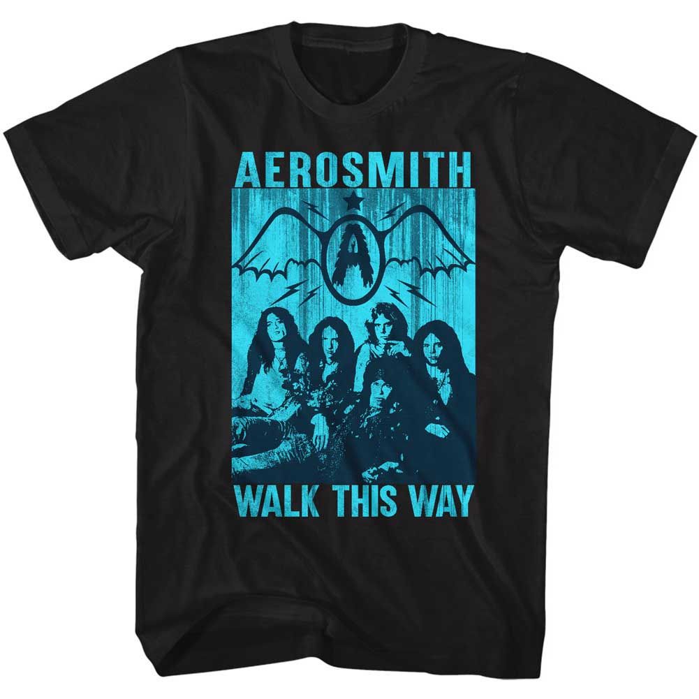 Aerosmith - This Way 2 - American Classics - Solid Black Adult Short Sleeve T-Shirt
