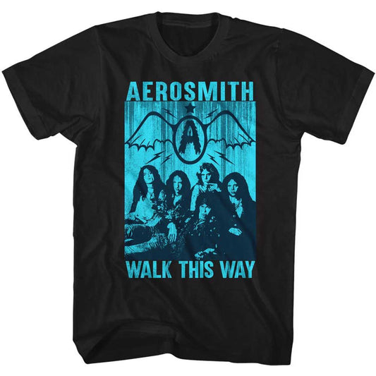Aerosmith - This Way 2 - American Classics - Solid Black Adult Short Sleeve T-Shirt