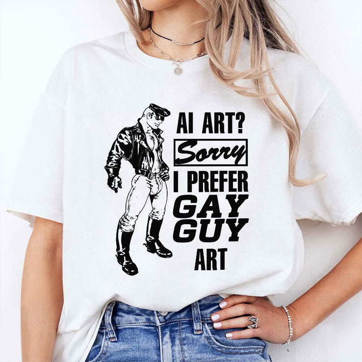 AI Art Sorry I Prefer Gay Guy Art T Shirt
