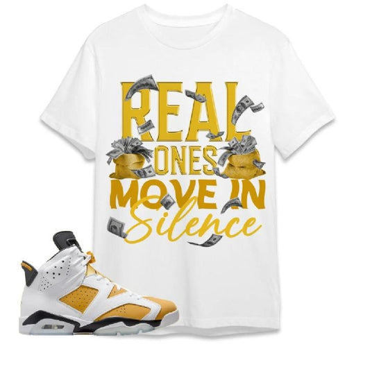 AJ 6 Yellow Ochre Unisex T-Shirt, Move In Silence Money, Shirt To Match Sneaker