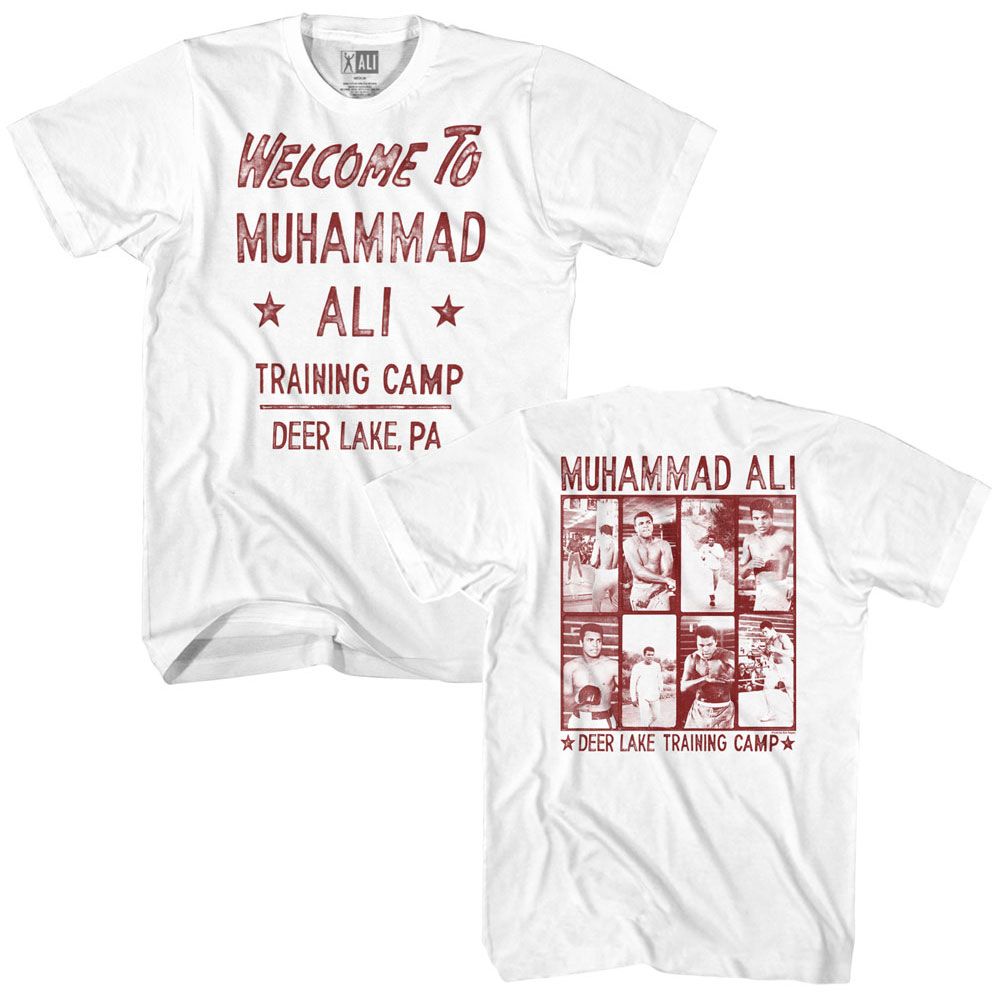 Muhammad Ali - Welcome To Camp - American Classics - Solid White Adult Short Sleeve T-Shirt (Image 1)