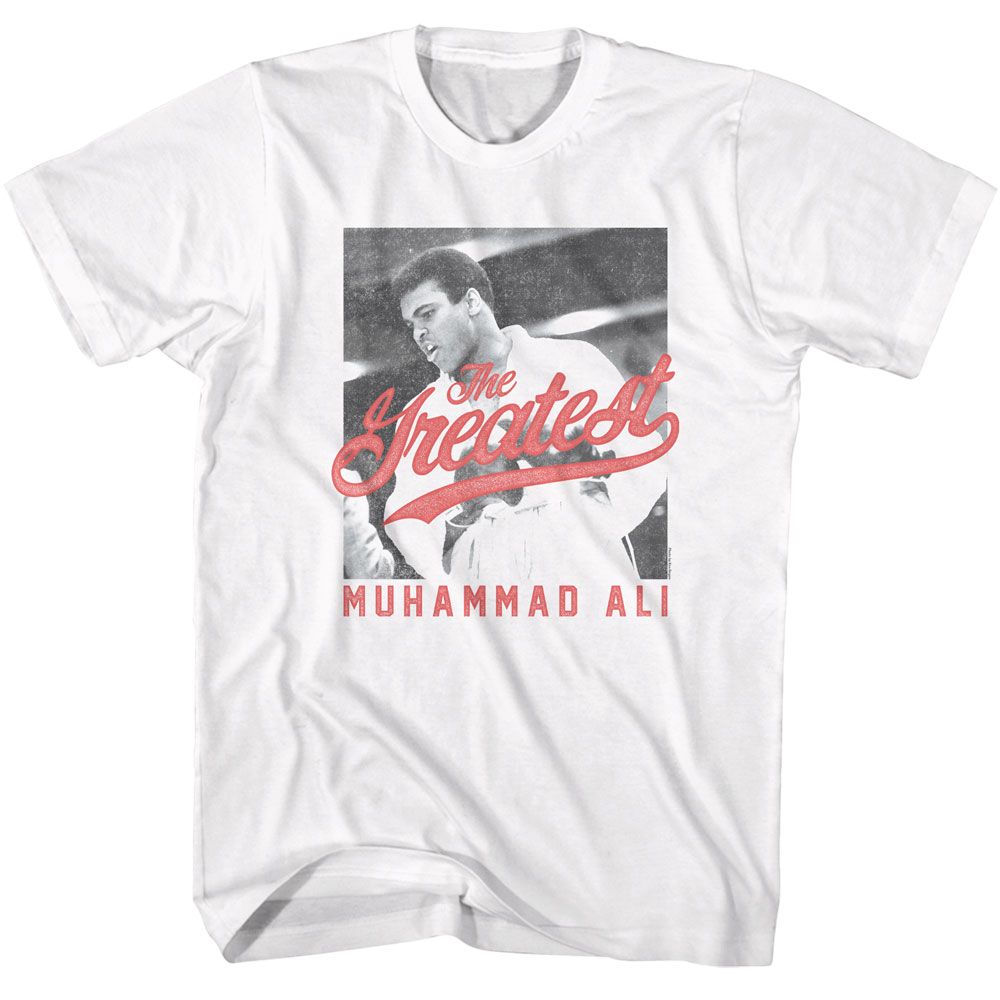Muhammad Ali - The Greatest Black & White - American Classics - Solid White Adult Short Sleeve T-Shirt (Image 1)