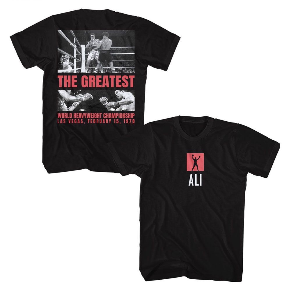 Muhammad Ali - Boxing Match Of Century - Front and Back Print Adult T-Shirt - clothing by TeeHivey.com (Image 1)