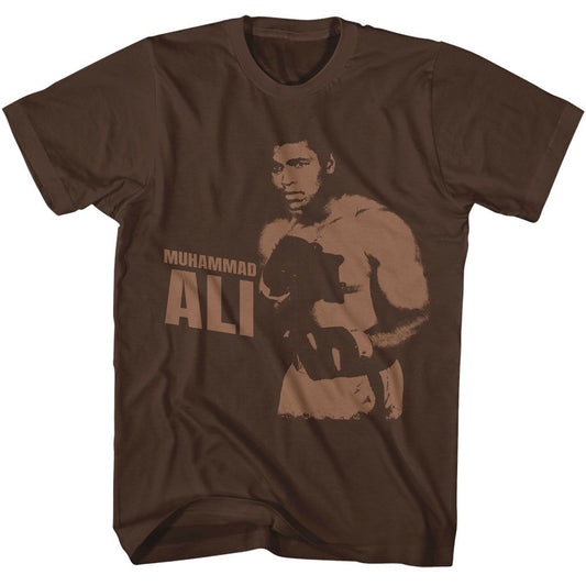 Muhammad Ali - 1 Color - American Classics - Solid Brown Adult Short Sleeve T-Shirt