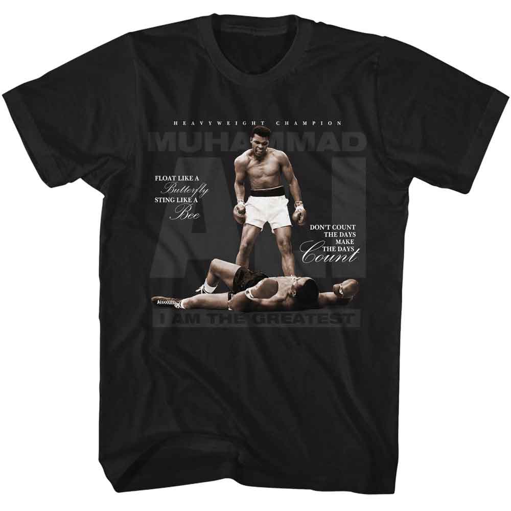 Muhammad Ali - I Am The Greatest - American Classics - Black Solid Adult Short Sleeve T-Shirt (Image 1)