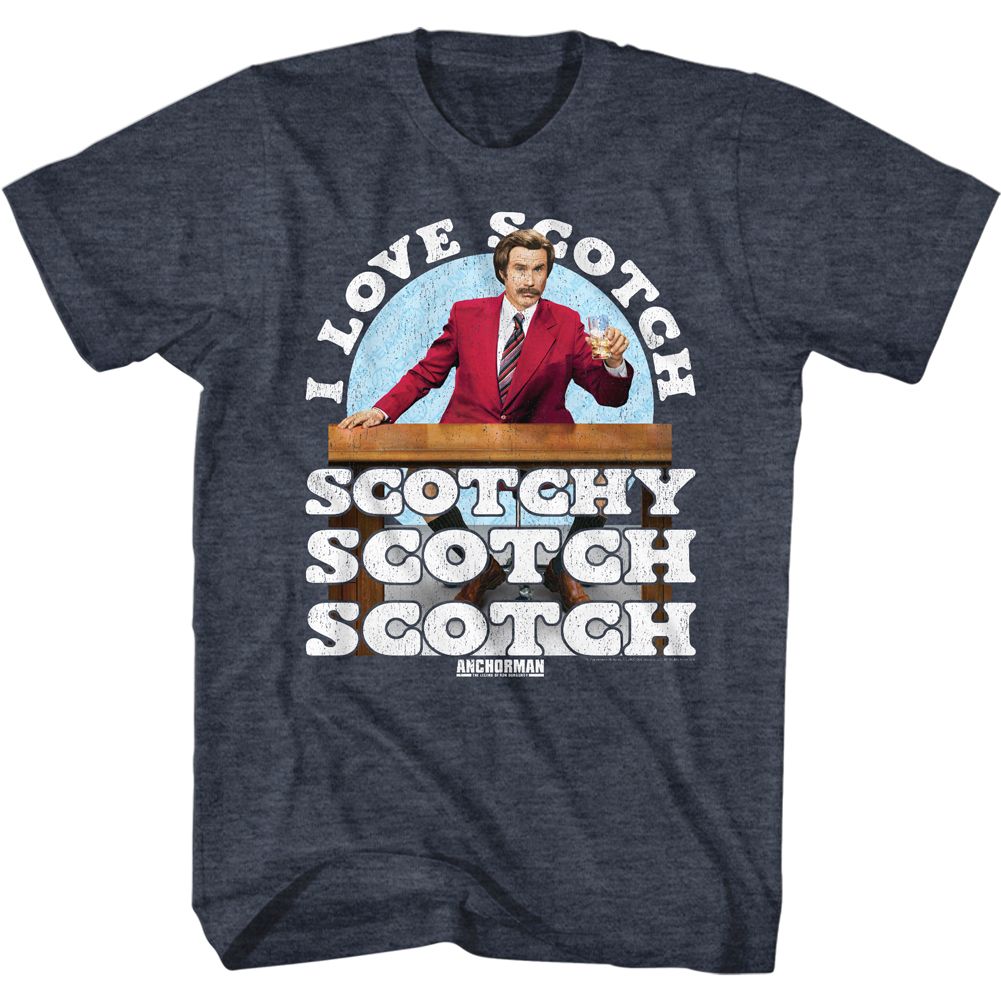 Anchorman - I Love Scotch - Short Sleeve - Heather - Adult - T-Shirt - clothing by TeeHivey.com