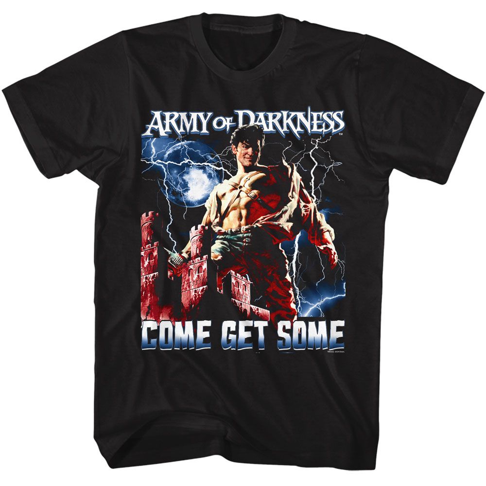 Army Of Darkness - Get Some Lightning - American Classics - Solid Black Adult Short Sleeve T-Shirt