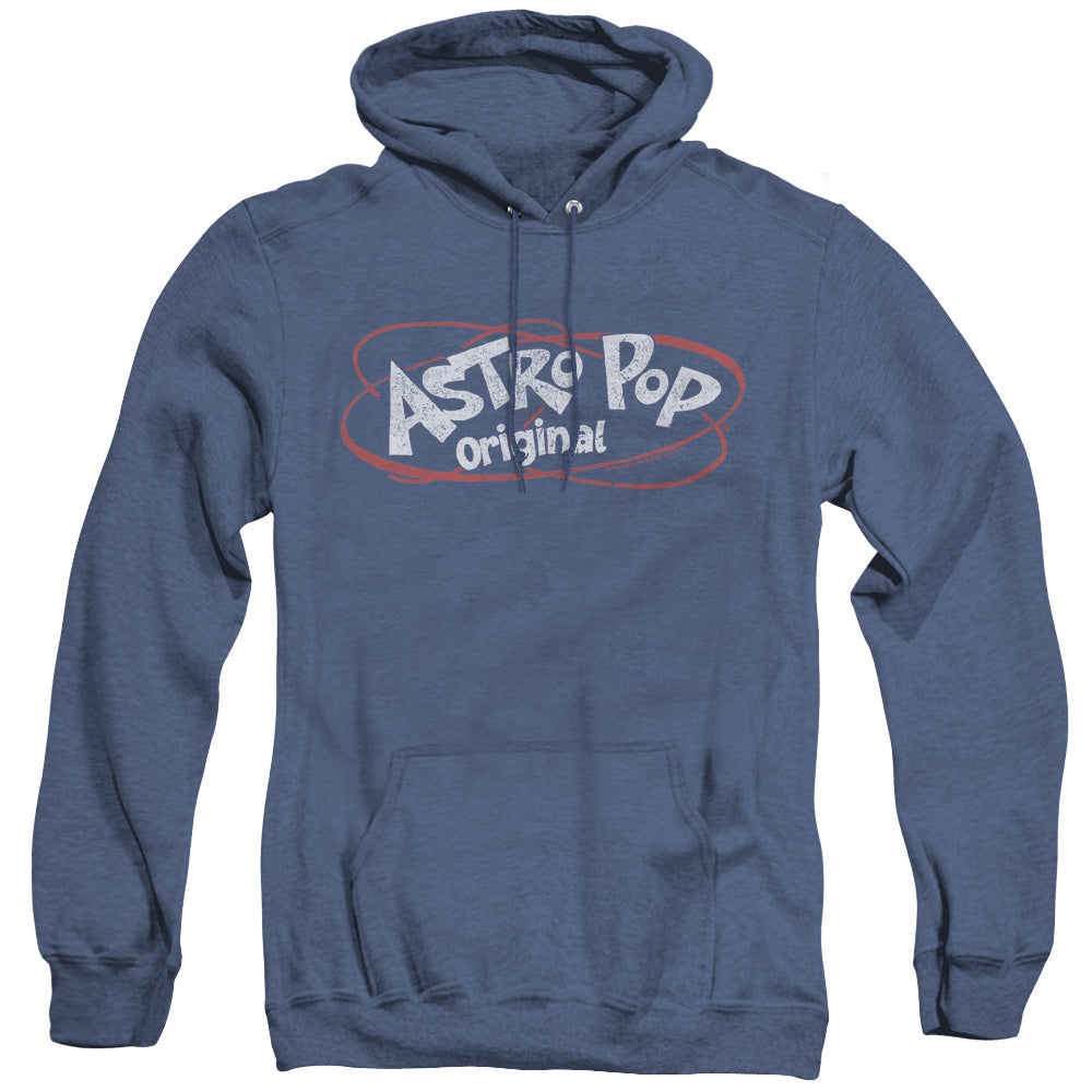 Astro Pop Vintage Logo Heather Mens Hoodie Royal Blue
