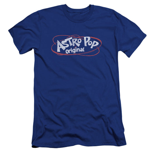 Astro Pop Vintage Logo Premium Bella Canvas Slim Fit Mens T Shirt Royal Blue