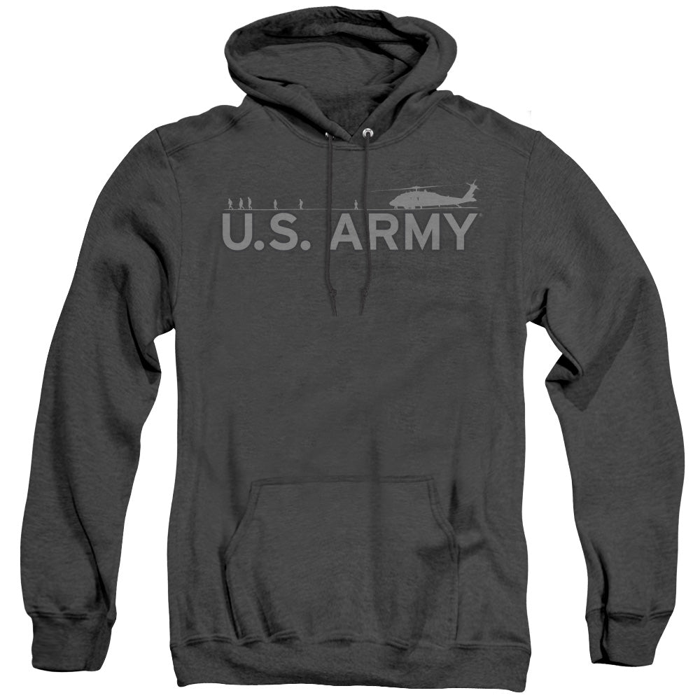 Army Helicopter Mens Heather Hoodie Black - clothing by TeeHivey.com (Image 4)